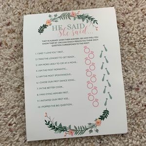 3/$12 Bridal shower game